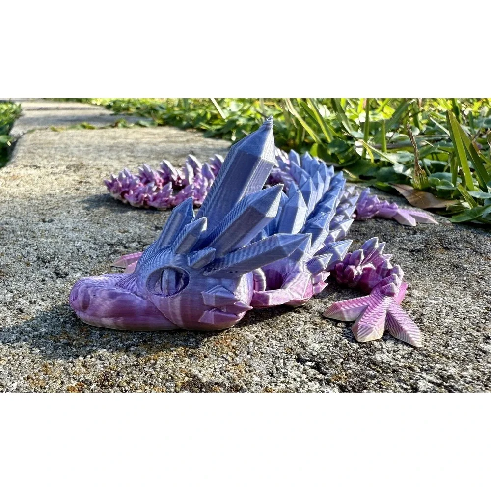 Articulated Crystal Dragon Fidget Toy 3D‎ Printed Flexible Sculpture